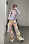 CONSTANÇA ENTRUDO sunset monster print denim trousers AW23_TRO07